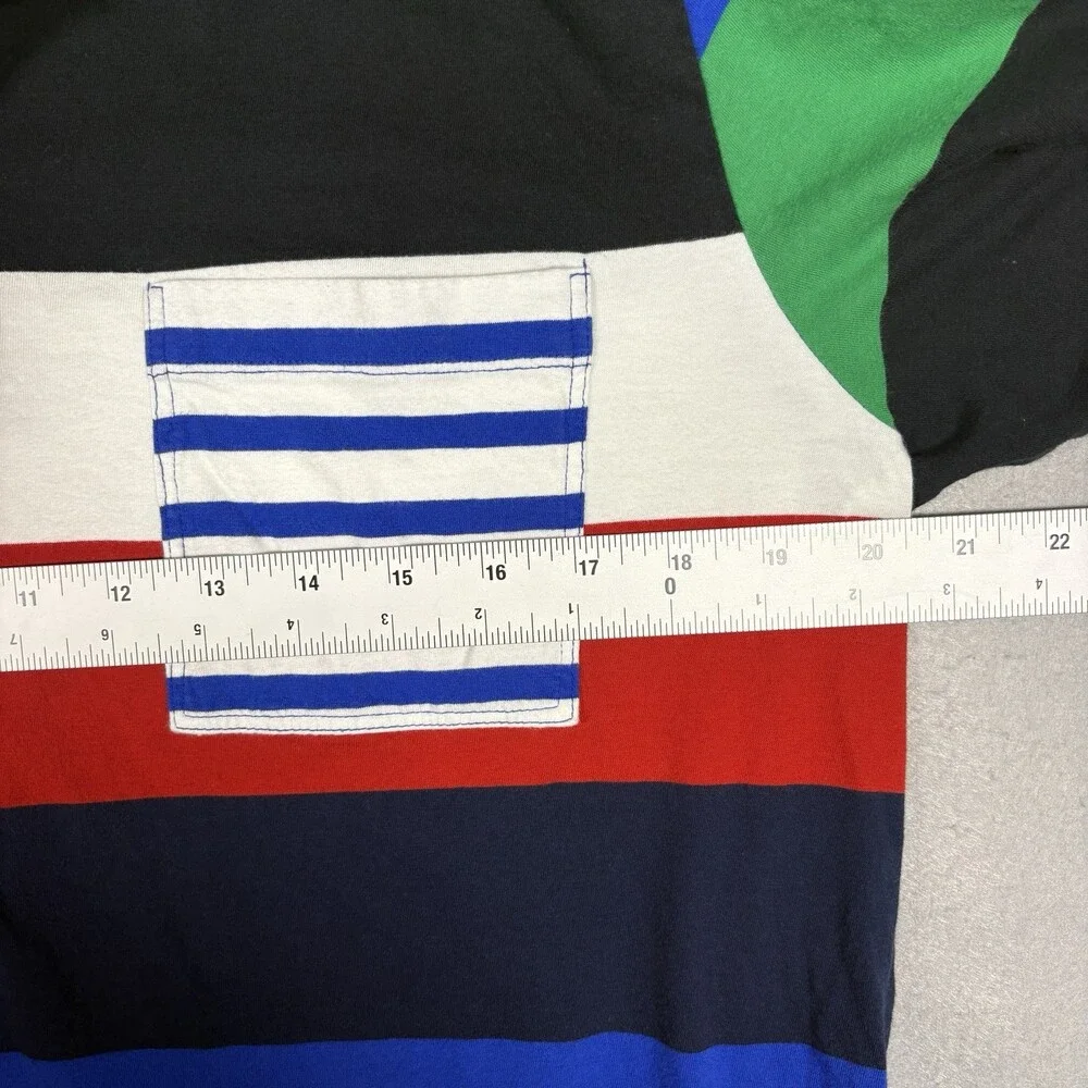 Adidas Originals Polo Multi Stripe Short Sleeve Shirt Size Large